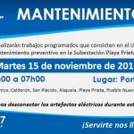 CNEL mantenimiento en la Parroquia